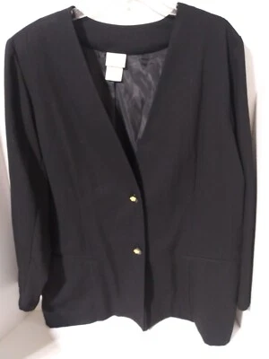 Jaclyn Smith женщин черный длинным рукавом 2 пуговицы куртка размер 14 - Изображение 1 из 4