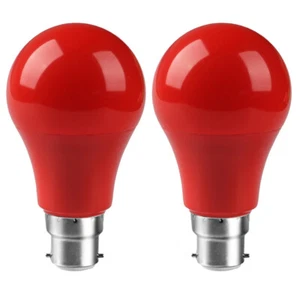 2 Pack B22 Bayonet Cap LED Bulb SMD 2835 5W Red Color Energy Saving Light Bulbs - Picture 1 of 5