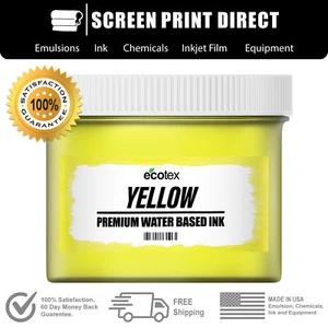 Ecotex® Amarillo - Tinta Premium a Base de Agua para Serigrafía - CUARTOS - 32 oz - Imagen 1 de 4