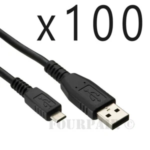 100 Pack 1.5ft 18in USB 2.0 A Male to Micro B 5pin Data Sync Charger Cable Cord - Picture 1 of 2