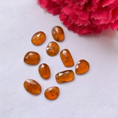 Natural Orange kyanite Rose cut Cabochon 8mm-11mm Loose Gemstone For Jewelry - Image 1 of 4