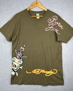 Ed Hardy Vintage Y2K T-shirt By Christian Audigier Life Is A Gamble Skull Large - Imagen 1 de 15