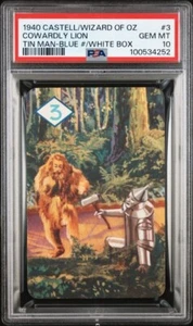 1940 Castell Wizard of Oz Cowardly Lion and Tinman Blue/White #3 PSA 10 GEM MINT - Picture 1 of 2
