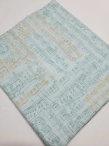 Basic Grey Fabric Sweet Serenade Moda Teal Music Notes Sew Quilt Craft ONE YARD  - Picture 1 of 2