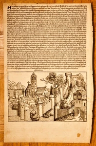 1493, Deutsche Fassung, Nürnberger Chroniken-Alexandria; vorne & hinten; original - Bild 1 von 10