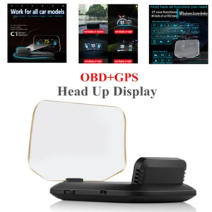 Coche OBD2 Head Up Display Navegación HUD Espejo GPS HUD Proyección Velocímetro Alarma - Imagen 1 de 12