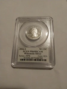 2004 S  Wisconsin State Quarter  pcgs Pr 69 Silver - Picture 1 of 2