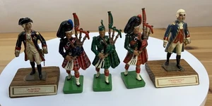 W. Britain 1990 Lead Soldiers Lot Washington Lafayette & 3 Highland Bagpipers - Picture 1 of 7
