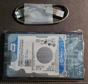 Disco duro externo transparente USB 2,5" 500 GB Western Digital azul WD5000LVX - Imagen 1 de 2