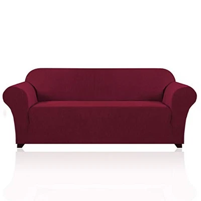  Stretch Cover Slipcover Couch Covers for 3 Cushion Couch Sofa Burgundy Red - Image 1 of 4