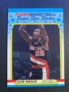 1988-89 Fleer Basketball Clyde Drexler Trail Blazers Super Star Sticker #3 - Picture 1 of 2