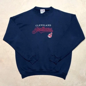 Vintage Cleveland Indians Chief Wahoo Embroidered Crewneck Sweatshirt Size XL - Picture 1 of 10