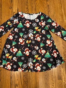 Christmas Holiday Dress T Shirt with Santa Womens Size M New - Picture 1 of 6