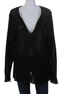 Willow Womens Cotton Blend Open Knit V-Neck Cardigan Sweater Top Size XL - Picture 1 of 6