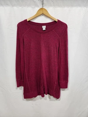 Chicos Mujer Zenergy Suéter Color Rojo Manga Larga Pullover Túnica 0 EE. UU. Talla 4/6 Foto 1 de 4