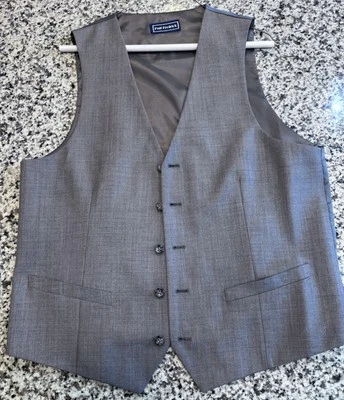 Paul Fredrick Waistcoat Vest Grey Wool Lightweight Men Sz 38 BLN - Image 1 of 4