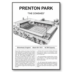 Póster Tranmere Rovers, póster del estadio Prenton Park, impresión de fútbol americano Tranmere, A4 - Imagen 1 de 4