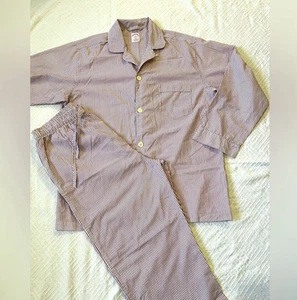 Brooks Brothers Men's Cotton Pajamas Set White & Red Striped Size M - Picture 1 of 8