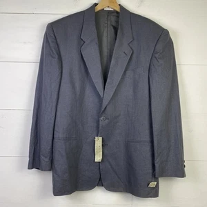 Neu mit Etikett Vintage ReUnion Blazer Herren M grau Leinenmischung Coastal Resort 2 Knöpfe Deadstock - Bild 1 von 11