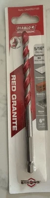 Сверло перфоратор Diablo 5/16 дюйма X 6 дюймов x 4 дюйма SPEEDemon красное гранитное плюс твердосплавный наконечник - Изображение 1 из 2