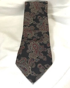 Italienische schwarz & graue Paisley Krawatte 100 % importierte Seide gefüttert 57 Zoll Handarbeit Italien - Bild 1 von 5