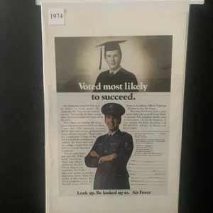 Vintage 1974 Air Force Voted Most Likely to Succeed Ad Advertisement - Picture 1 of 2