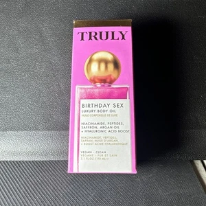 TRULY Birthday Sex Luxury Body Oil Vegan Hyaluronic Acid Boost 3.1 Oz / 90ML NIB - Picture 1 of 4