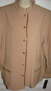 Neu mit Etikett $ 58 Nortonstudio Damen-Shirtjacke sandkhaki Druckknopfleiste Stretch Waschung 12 - Bild 1 von 1