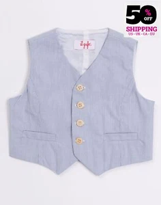 IL GUFO Baby Tailored Weste Gr. 3M gestreift blau gefüttert Made in Italy - Bild 1 von 4