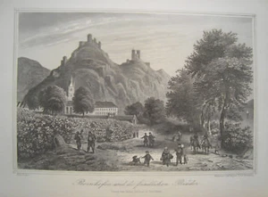 Kloster Bornhofen Burgen feindliche Brüder Sternberg Liebenstein Stahlstich - Bild 1 von 1