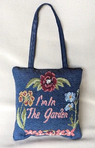 Vintage Tapestry Floral Door Hanger Pillow Gardening Decor "I'm In The Garden" - Picture 1 of 3