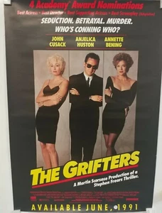 The Grifters movie video rental poster 1991 Huston Scorcese Double Sided - Picture 1 of 8