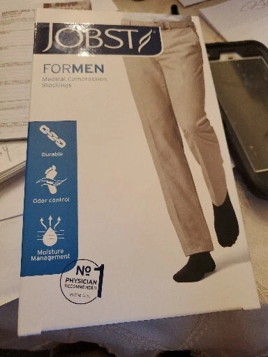 Meias de compressão masculinas Jobst forMen 20-30 mmHg suporta fechamento terapêutico - Imagem 1 de 1