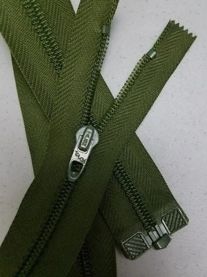 JACKET ZIPPER USA VTG "TALON" #5 DARK-OLIVE NYLON PLASTIC COIL 21inch SEPARATING - Image 1 of 4