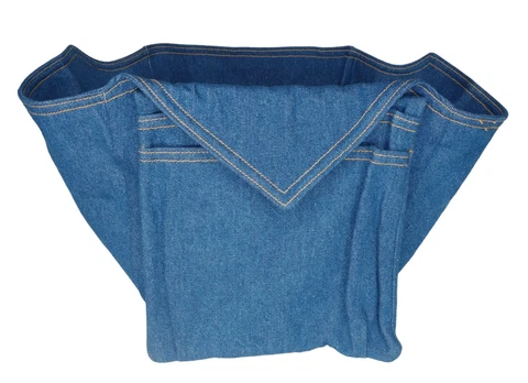 Longaberger Hostess Gourmet Basket Liner Denim #231355105 w/ Side Pocket Storage Cover