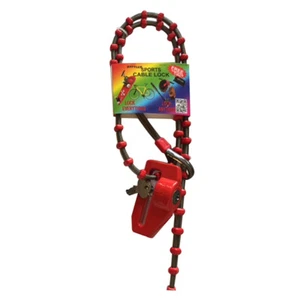 Rattler All Sports Cable Lock Bicycle Scooter Skateboard Red 53Inch Free case - Picture 1 of 1