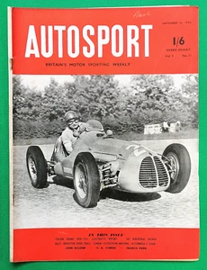 Autosport 12 Sept 1952 - ITALIAN GP MONZA - THE CURRAGH - BRIGHTON SPEED TRIALS - Imagen 1 de 4
