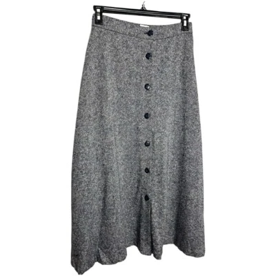 Винтажная женская юбка миди Orvis 90-х трапециевидная твидовая шерстяная смесь размер 12 темно-синяя США - Изображение 1 из 4