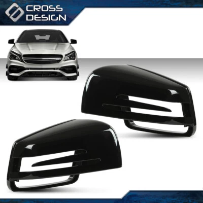 Glossy Black Mirror Cover Caps Fit For W204 W176 W212 C207 C63 Mercedes Benz Foto 1 de 4