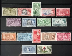 BERMUDA 1953 QEII 16V SET TO £1 LH-MH SG#135-150 B6010 - Picture 1 of 3