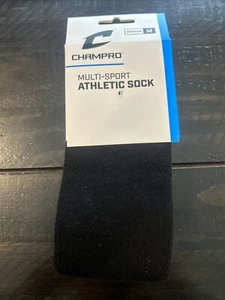 Champro Multi-Sport Athletic Sock BLACK Over the Calf BASE/SOFTBALL YOUTH MED - Picture 1 of 5