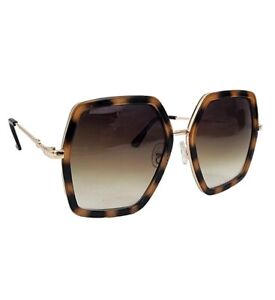 Womens Hexagon Thin Plastic 90s Airly Chic Butterfly Sunglasses Brown Gold