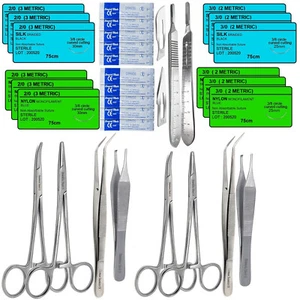 Surgical Suture Kit - Military Survival IFAK Bug Out Bag - First Aid Sutures - Picture 1 of 3
