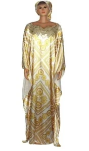 Beautiful Dress African Maxi Abaya Women Clothing Free Size With Scarf - Picture 1 of 2