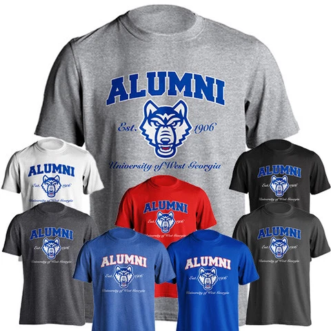 University of West Georgia UWG Wolves Alumni Tee Graduate Short Sleeve T-Shirt Cover