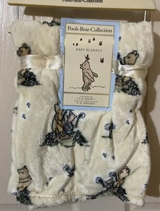 Disney Winnie the Pooh Bear Collection Baby Blanket Piglet Dandelions NWT 30x40 - Picture 1 of 6