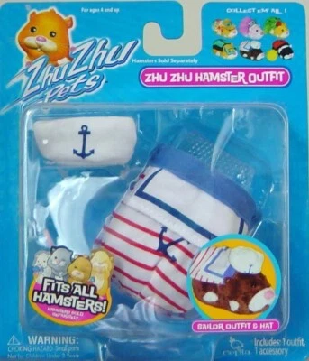 Zhu Zhu Mascotas Hámster Conjunto Marinero Hámster Set con Sombrero Nuevo en Paquete Foto 1 de 2