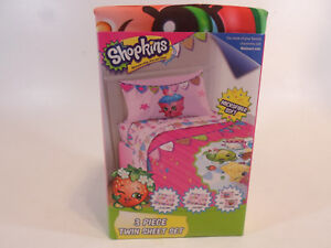Shopkins Microfiber Soft 3 Piece Twin Sheet Set with sheets and pillow case