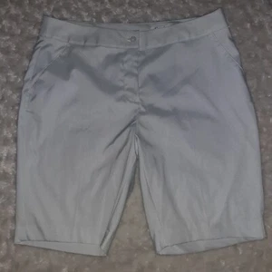 Greg Norman White With Green Polka Dots Polyester Golf Shorts Pockets Womens 8 - Picture 1 of 11