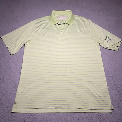 Camisa Polo Donald Ross Para Hombres XL Rayas Manga Corta Elastizada Cuerno Grande Golf Foto 1 de 4